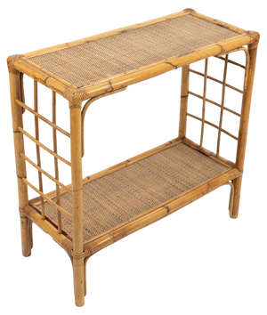 Mid-Century Rattan and Bamboo Console Table, Italy, 1970s