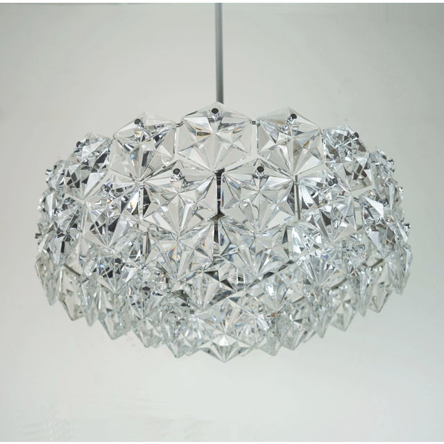 Mid-Century Chandelier in Crystal Glass and Chrome Plated Metal with 66 Glass Prisms from Kinkeldey, 1960s For Sale - Image 6 of 14