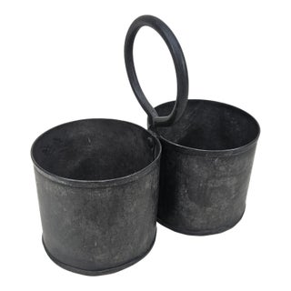 Vintage Dual Metal Herb Planter Caddy For Sale