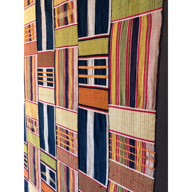 Tribal Authentic Antique African Ewe Kente Hanging Textile Artwork - 112” X 76” For Sale - Image 3 of 5