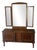 Vintage Wooden Dressing Table with Triptych Mirror, 1950s For Sale