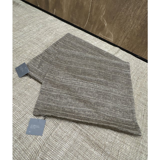 RH Restoration Hardware Kuba Cloth Pickstitch Pillow Covers Set of 2 | 20" × 20" | Camel / Brown New Configured RH Retail...