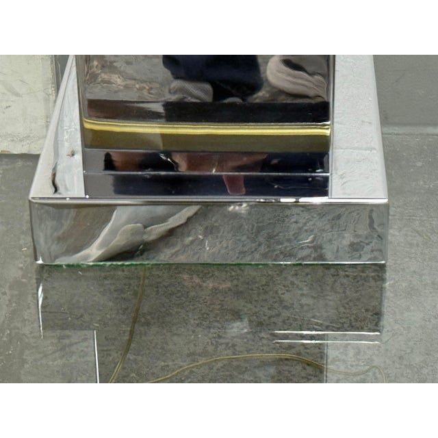 Charles Hollis Jones Modern Chrome + Smoked Acrylic Table Lamps, Circa 1970's For Sale - Image 11 of 12