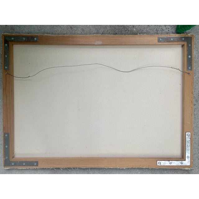 Sky Blue 1972 Donovan Abstract Movement Painting on Canvas For Sale - Image 8 of 9