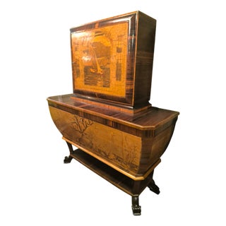 Hand-Inlaid Bar Cabinet by Cornelio Ferrandi, 1960s For Sale