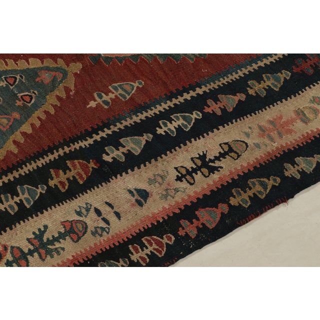 Rug & Kilim Vintage Turkish Kilim Rug in Red With Beige-Brown and Midnight Border For Sale - Image 4 of 7