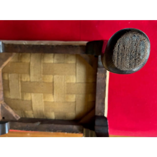 Antique 19th Century Georgian Mahogany Stool With Needlework Petit Point Cover For Sale In New York - Image 6 of 9