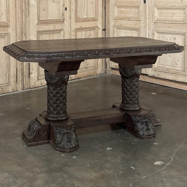 Late 19th Century 19th Century French Gothic Revival Library Table For Sale - Image 5 of 18