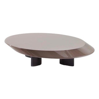 Low Accordo Table in Brown Lacquered Wood by Charlotte Perriand for Cassina For Sale