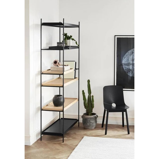 Wood High Oak and Black Tray Shelf III by Hanne Willmann For Sale - Image 7 of 13