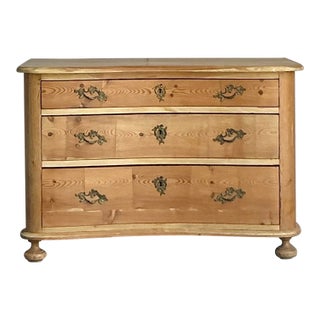 Vintage Boho Roll Front Knotty Pine Chest of Drawers For Sale