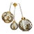 Trio (3) Mid-Century Hollywood Regency Pierced Brass Cluster Pendant Chandelier $4,500 For Sale