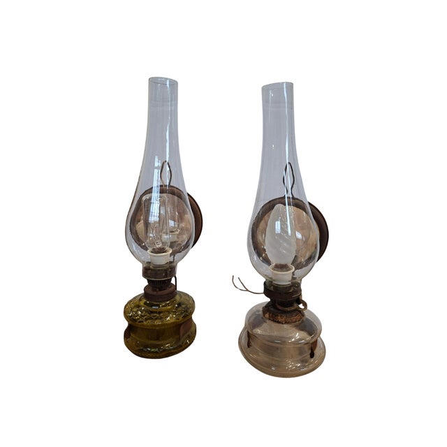 Vintage Electrified Oil Lamps with Reflective Mirror from Ditmar, 1950, Set of 2 For Sale - Image 9 of 10