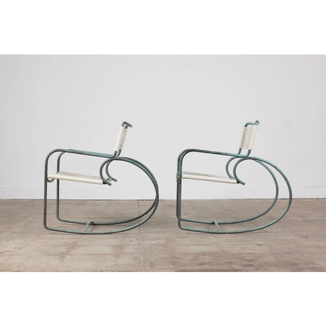 1950s 1950s Walter Lamb for Brown Jordan Bronze Patio Rocking Chair, Attributed For Sale - Image 5 of 13