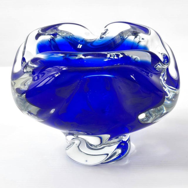 Blue Vintage Blue Murano Glass Ashtray, 1960s For Sale - Image 8 of 12