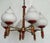 Metal Brass Glass Ball Six Light Chandelier, 1950s For Sale - Image 7 of 10