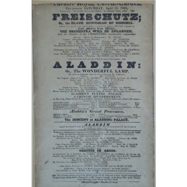 Antique 1825 & 1837 Theatre Royal Covent Garden Drury Lane Flyer Promo Ads For Sale - Image 4 of 12