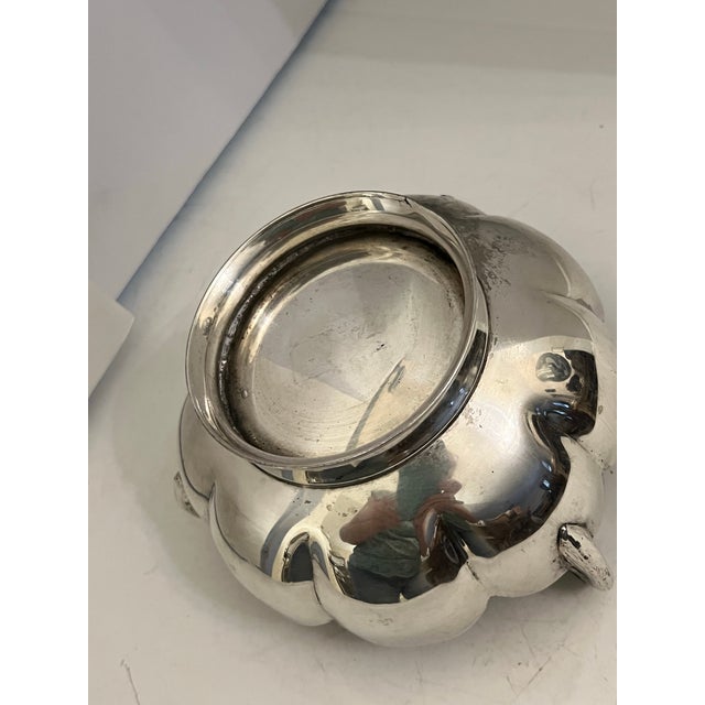 Mid 20th Century Mid-Century Lambidis Silver-Plated Scalloped Bowl With Swan Heads – Made in Greece For Sale - Image 5 of 6