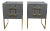 Pair of Grey Vintage Night Stands Made in Italy With Opaline Glass Designer For Sale