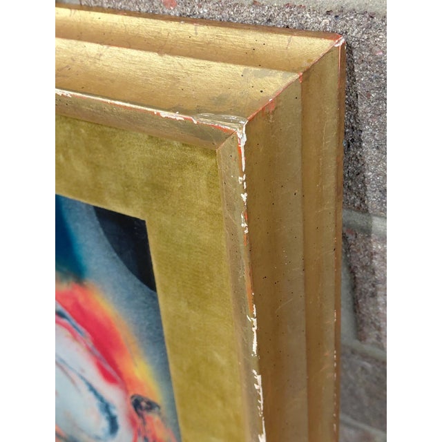 Wood Framed Signed J. Akston "Untitled, 1974" Mixed Media Collage For Sale - Image 7 of 10
