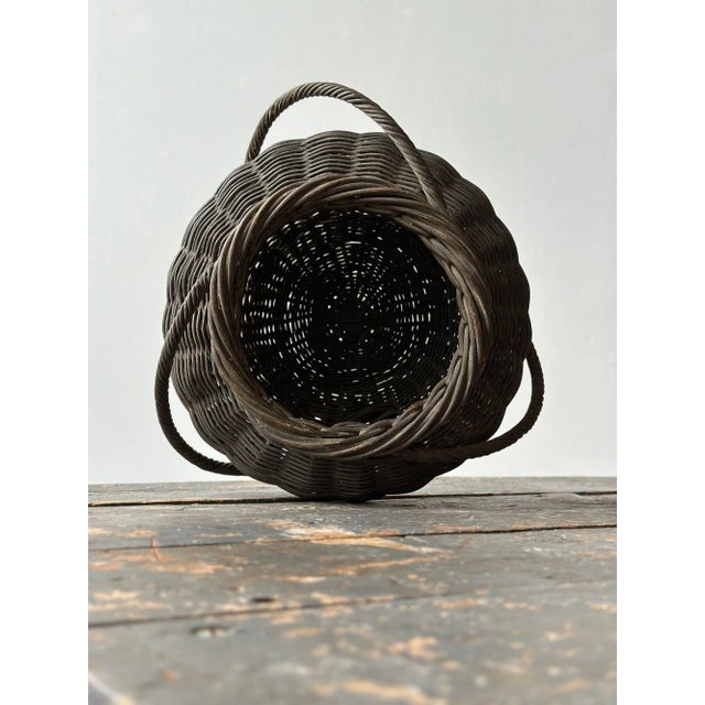 Antique Woven Basket With Spiraling Detail, Circa Early 20th Century For Sale - Image 9 of 12