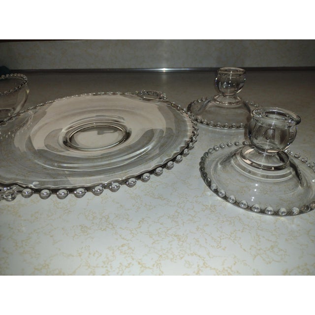 Mid Century 5 Piece Set With Platter, Bowls and Candlesticks For Sale - Image 13 of 17