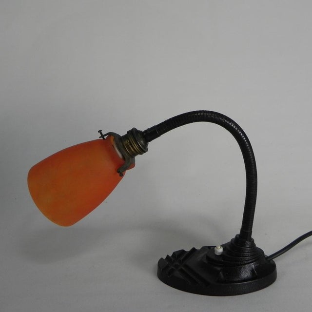 Desk Lamp with Orange Glass Shade from Erpe, 1930s For Sale - Image 6 of 17