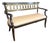 Maitland-Smith Neoclassical Black Lacquer & Gilt Upholstered Settee For Sale