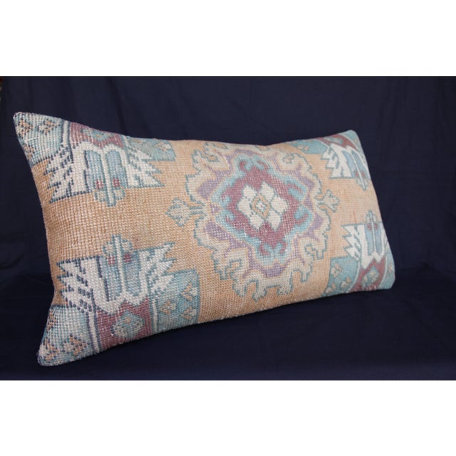 Peach Handmade Comfortable Rug Pillow Cover - 16''' X 29'' For Sale - Image 8 of 11