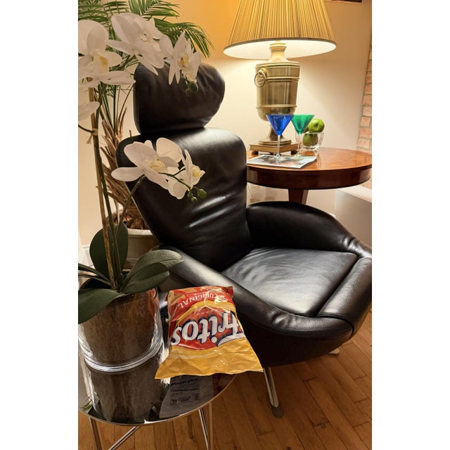 2000 - 2009 Black Leather Swivel Recliner Lounge Chair by Toshiyuki Kita for Cassina, Made in Italy For Sale - Image 5 of 18