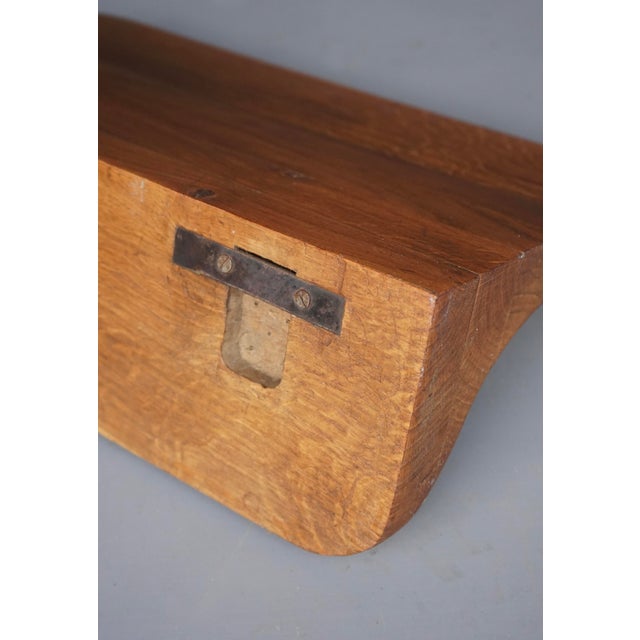 Small Brutalist Oak Wall Shelf, 1950s For Sale - Image 9 of 11