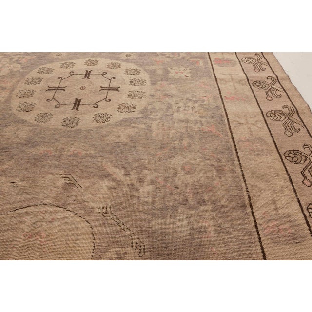 Mid 20th Century Doris Leslie Blau Midcentury Samarkand Handmade Wool Rug For Sale - Image 5 of 7