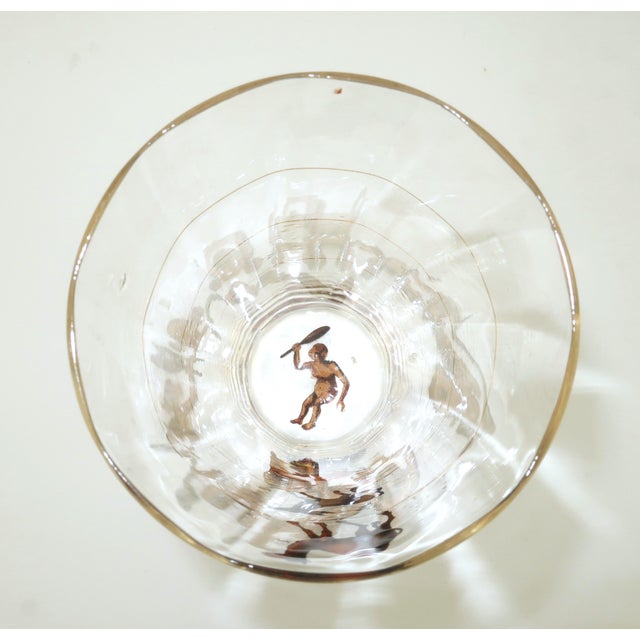 Gray Art Deco Novelty Cocktail Glass With Hand Painted Animal Measurements, c.1930 For Sale - Image 8 of 12