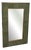 Mid-Century Italian Murano Green Art Glass and Brass Console Wall Mirror For Sale