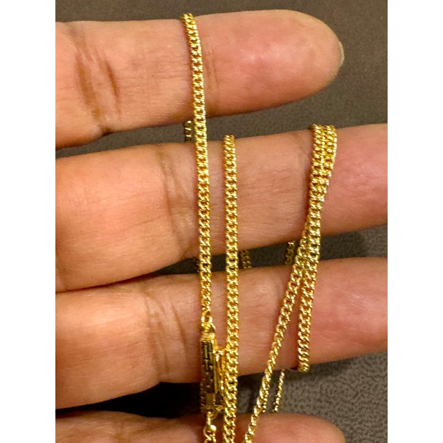 Metal Vintage 14k Solid Yellow Gold Curb Link Chain , 6.6 Gm , 22 Inch Long For Sale - Image 7 of 8