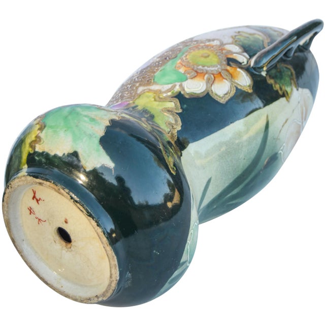 Antique Cloisonne Ceramic Vase with Handles For Sale In New York - Image 6 of 7