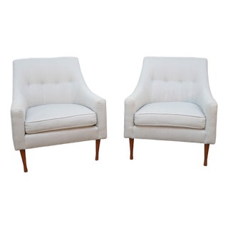 1960s Set of 2 Vintage Paul McCobb Lounge Chairs Newly Upholstered For Sale