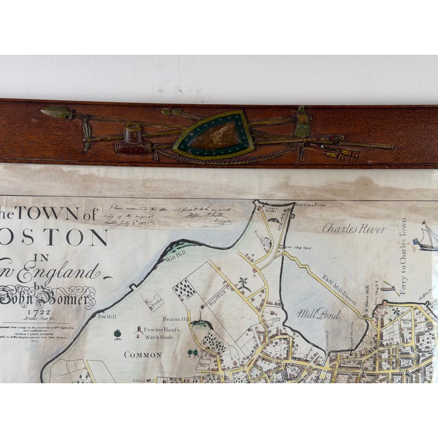 Early 19th Century John Bonner “The Town of Boston” Map, After the 1835 George G. Smith Edition, Antique Oak Frame For Sale - Image 5 of 14