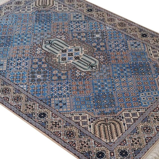Hand-Knotted Nain Rugs in Silk and Wool, Set of 2 For Sale - Image 6 of 8
