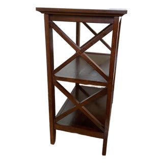 1950s Dark Wood Rectangle End & Side Table, Walnut or Mahogany For Sale