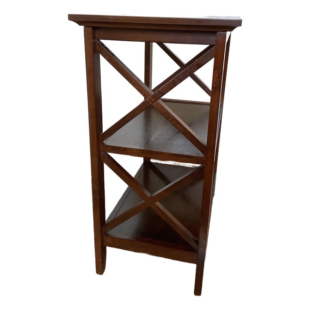 1950s Dark Wood Rectangle End & Side Table, Walnut or Mahogany For Sale
