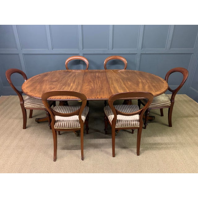Large Twin Pillar Mahogany Dining Table, 1910 For Sale - Image 13 of 18