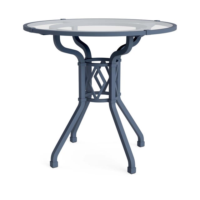 Brown Jordan Venetian 30" Round Dining Table in Sapphire For Sale