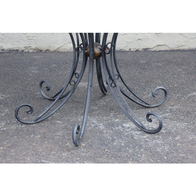 Vintage Wrought Iron Garden Bird Cage On Stand For Sale - Image 12 of 18