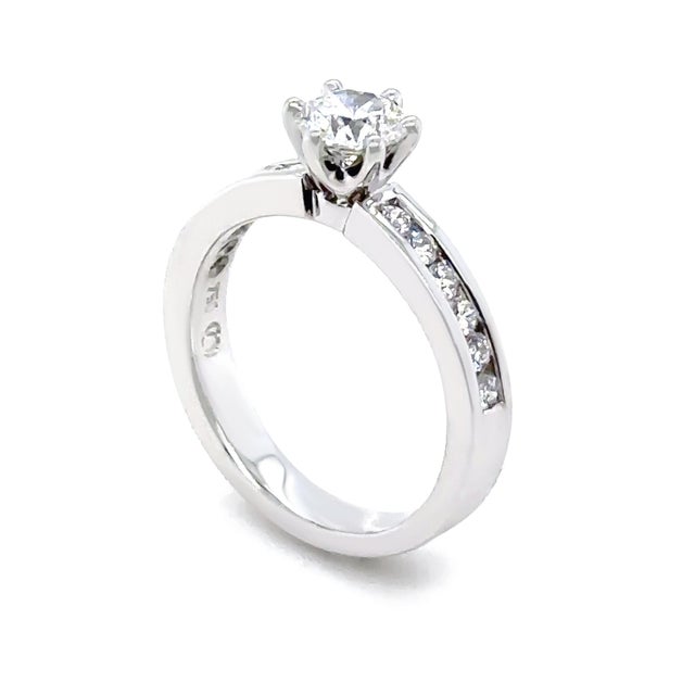 Metal 18ct White Gold Round Brilliant Cut Diamond Ring 0.95ct 5.75g, Size 6 For Sale - Image 7 of 10