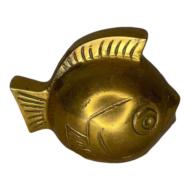 Vintage Brass Fish Figure For Sale