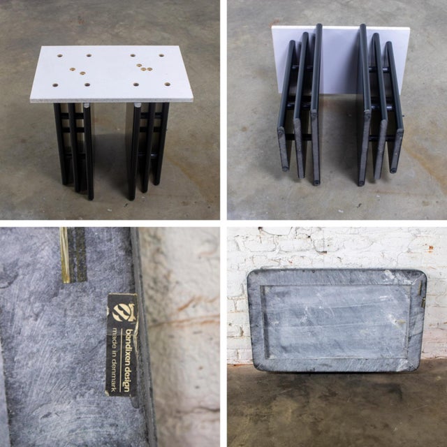 Late 20th Century Scandinavian Post Modern End or Side Table Marble Rectangle Top by Bendixen Designs Made in Denmark For Sale - Image 15 of 18