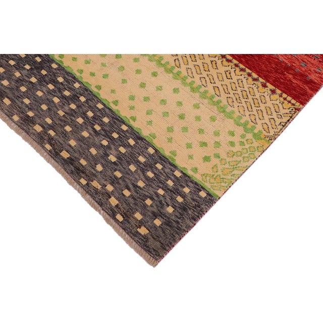 Contemporary Balochi Red/Gray Wool Rug - 3'2''x4'10'' For Sale - Image 4 of 11