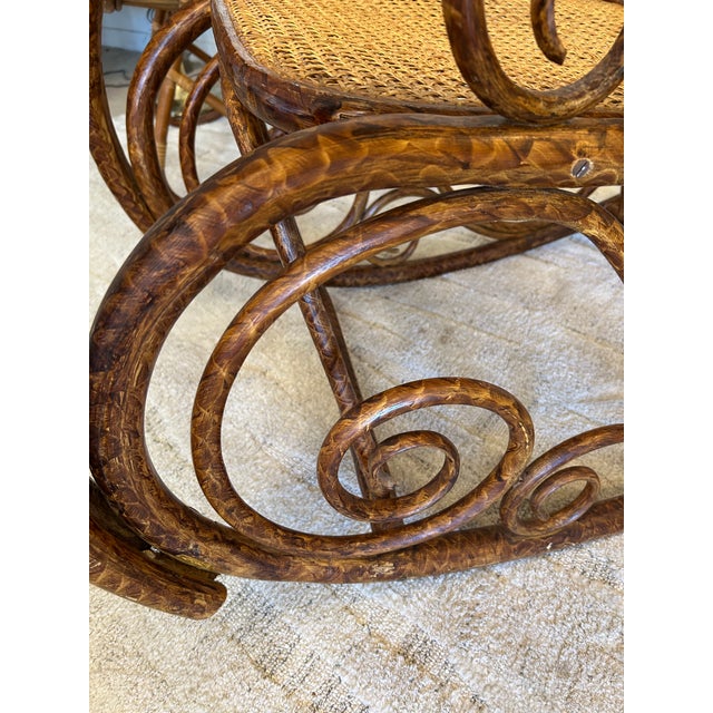 Rattan and Double Caned Rocking Chair For Sale - Image 12 of 12