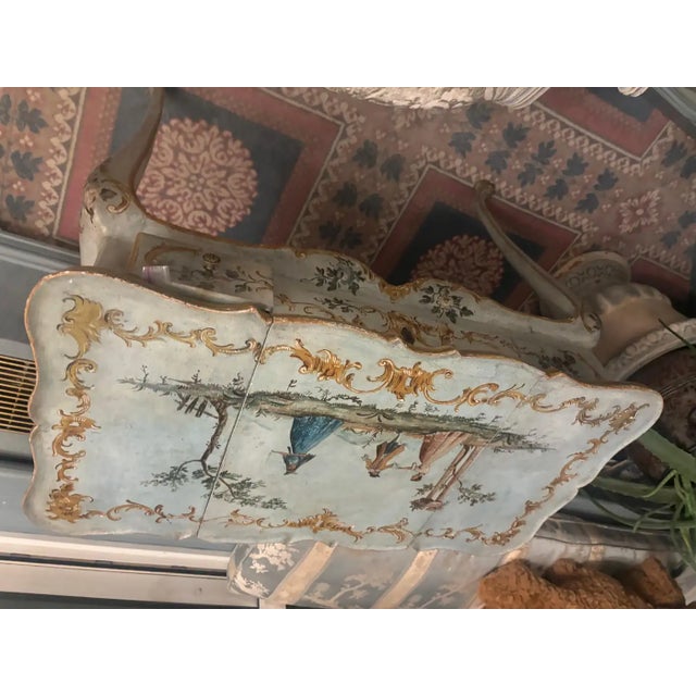 Italian Table Painted Finish in Rococco Style For Sale - Image 9 of 10